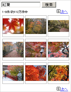Baiduモバイル 画像検索結果画面